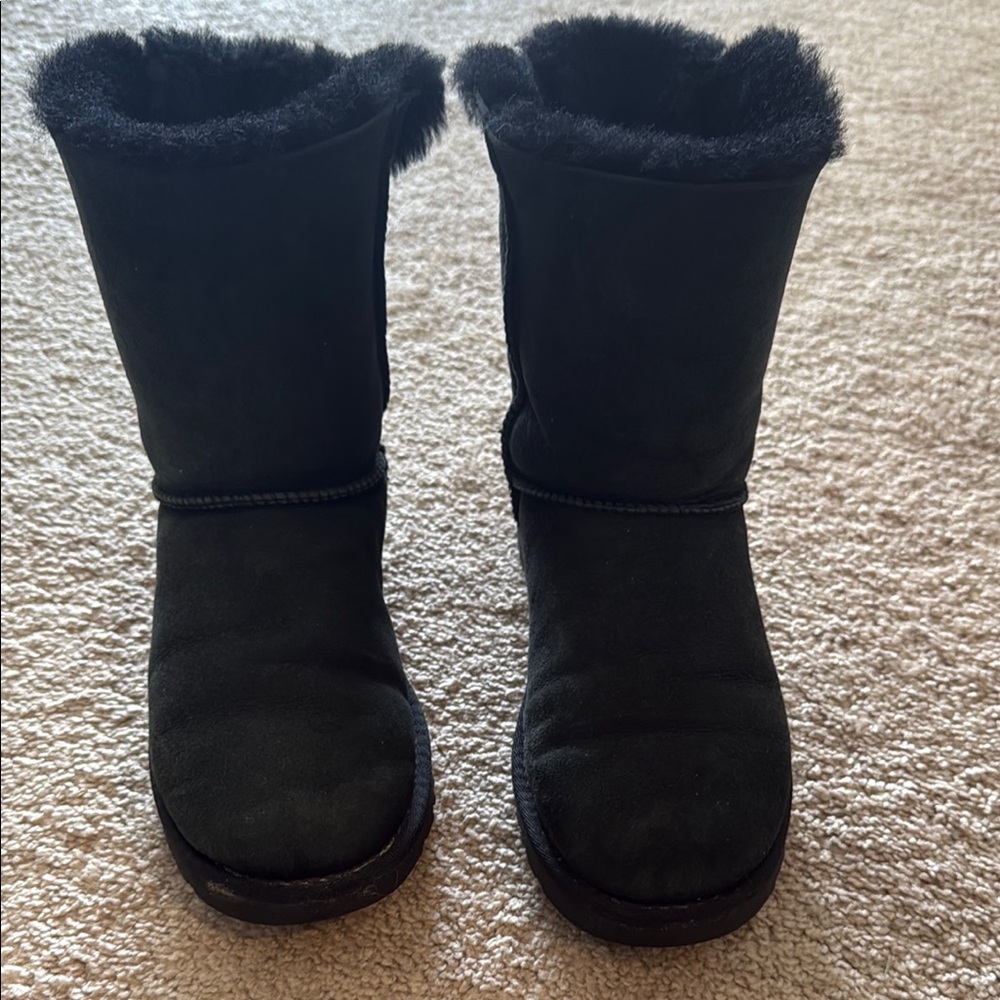 UGG Black Bow Fur Boots